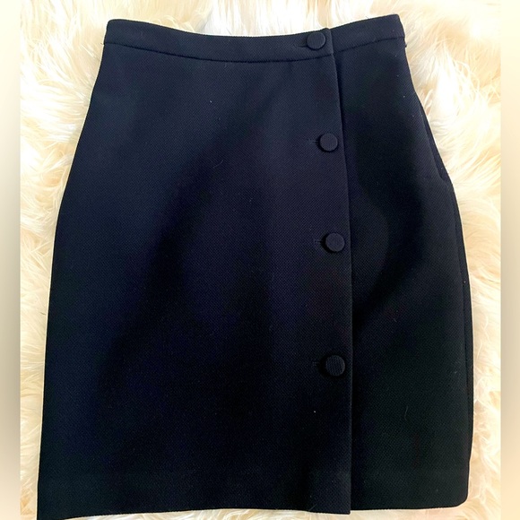 Reiss Ricky side button black skirt - Picture 2 of 5
